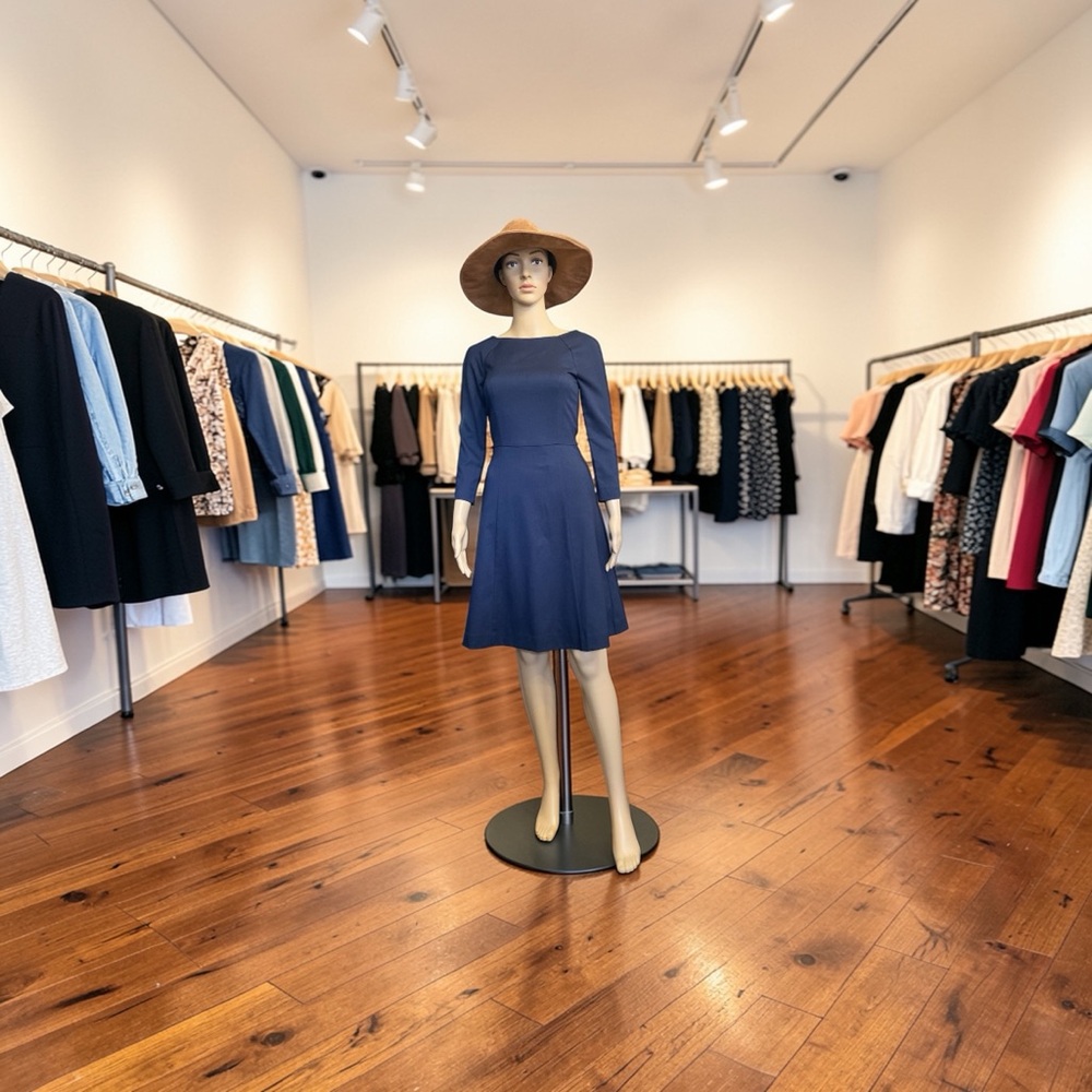 H&M Long Sleeve Navy Dress